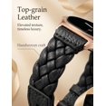 thumbnail image 4 of Wearlizer Leather Band Compatible with Samsung Samsung Galaxy Watch 9/8 40mm 44mm/ 8 Classic 46mm Band Women, Handwoven Braided Genuine Leather Soft Thin Wristband, 4 of 7