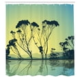thumbnail image 3 of Ambesonne Country Shower Curtain, Tree Silhouettes Scenic, 69"Wx84"L, Yellow Blue, 3 of 5
