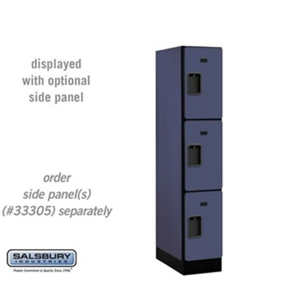 SalsburyIndustries  Triple Tier 1 Wide 5 ft. X 21 in. Designer Wood Locker - Blue