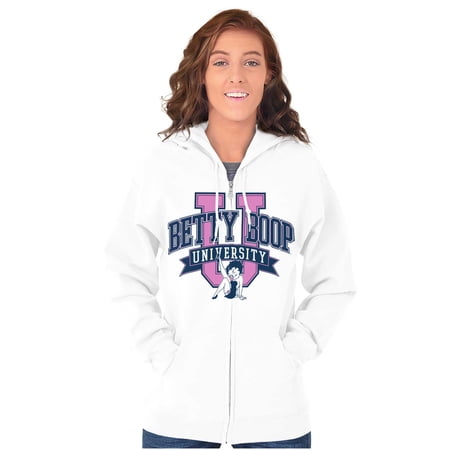 Retro Cartoon Betty Boop University Zip Hoodie Sweatshirt Women Brisco Brands S