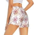 thumbnail image 2 of Uemuo Fireworks Pattern Women's Athletic Shorts High Waisted Running Shorts with Liner Pockets Gym Elastic Workout Shorts-Small, 2 of 9