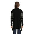 thumbnail image 2 of What's Next Women's and Women's Plus Striped Flyaway Cardigan Sweater, Midweight, Sizes XS-4X, 2 of 5