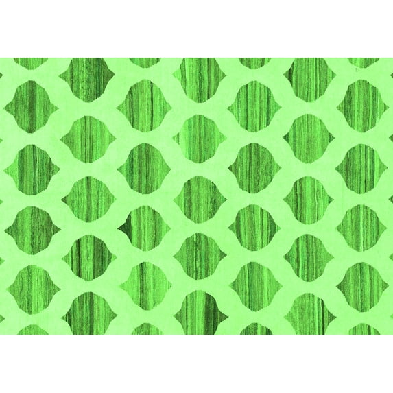 Ahgly Company Indoor Rectangle Solid Green Modern Area Rugs, 2' x 4'