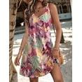 thumbnail image 4 of Women's Casual Sundress with Pockets Summer Boho Beach Dress Floral T-Shirts Dress V Neck Loose Tank Dresses, 4 of 9