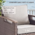 thumbnail image 6 of POCASSY Swivel Patio Chairs Swivel Rocker Set of 2, Dark Brown Hand-Brushed Arms 360° Swivel Glider Chairs with All Weather Brown Wicker & 4" Cushion for Porch Balcony in Beige, 6 of 10