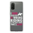 thumbnail image 1 of DistinctInk Clear Shockproof Hybrid Case for Galaxy S20 / S20 5G (6.2" Screen) - TPU Bumper Acrylic Back Tempered Glass Screen Protector - I Ride Because It's the Only Thing That's Right, 1 of 2