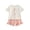 White, variant on WRTFVZA Stylish Summer Two Piece Outfit For Girls Fashionable Round Neck Short Sleeve Top And Shorts Toddler Clothing Set Girl Sets Size 6