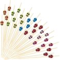 thumbnail image 1 of 400 Piezas Selecciones de Cóctel de Calavera Palitos de Fruta Palillos de Dientes Sándwich Aperitivo Brochetas de Bambú para Decoraciones de Fiesta de Cumpleaños de Boda (Color del Arco Iris). Afortunado Sencillez, 1 of 5