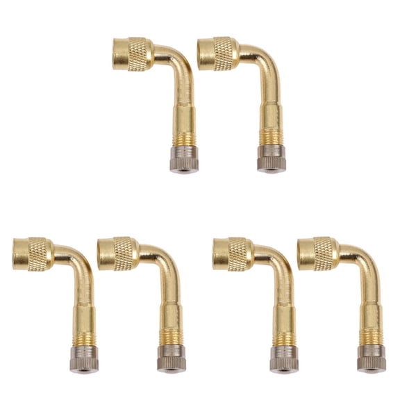 6 Pcs Valve Extension Valve Tire Brass 90 Degree Universal for Truck Car