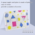 thumbnail image 3 of Yayeee Toggle Light Switch Wall Plate 2-Gang 4.56"x4.48" Decorative Outlet Cover, Yellow Retro Round, 3 of 7