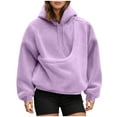 thumbnail image 1 of Ccpelsie Chandails à Capuchon pour Femmes, Chandail à Capuchon Décontracté à Manches Longues, Chandails à Capuchon avec Poches, Automne Hiver, Chandails à Capuchon Mode (Violet, M), 1 of 7