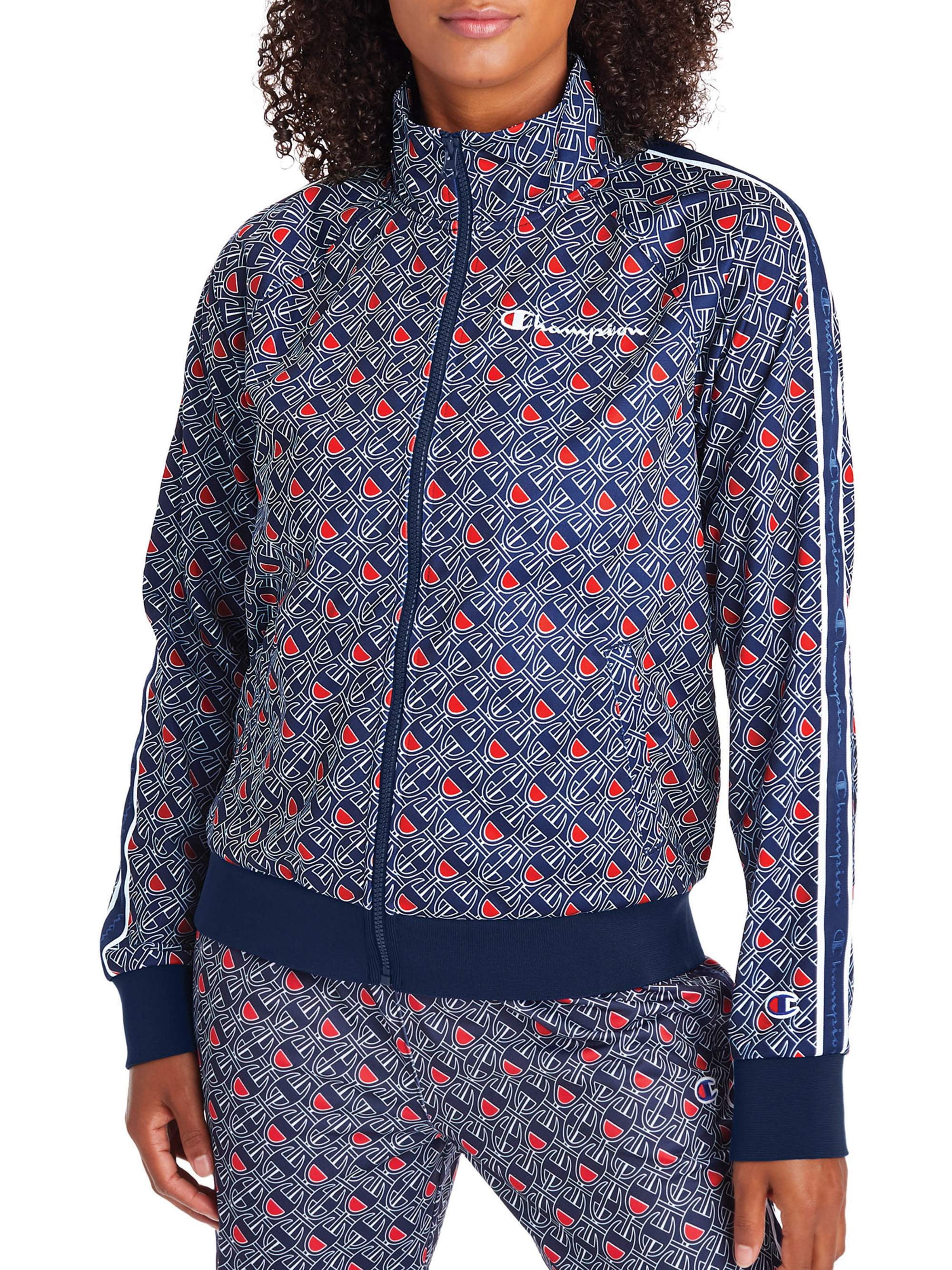 Champion Women's Track Jacket- Allover Logo - Walmart.com