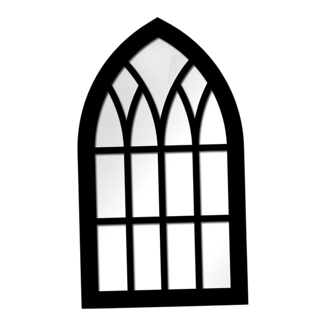 Flynix Arched Window Mirror Simple Windowpane Arch Mirror for Vanity Bedroom Mantel Style B