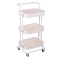 thumbnail image 3 of Mistaha 3 Tier Rolling Metal Utility Cart on Wheels Moveable Storage Organizer Cart Multi-Functional Mobile Storage Shelves Basket for Bedroom, Kitchen, Bathroom, Office, Nursery Room, Pantry, 3 of 8