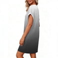 thumbnail image 3 of Going out Dress New Women's Printed Short Sleeved V-Neck Loose and Comfortable Short Nightgown Style B-51 Gray S, 3 of 5