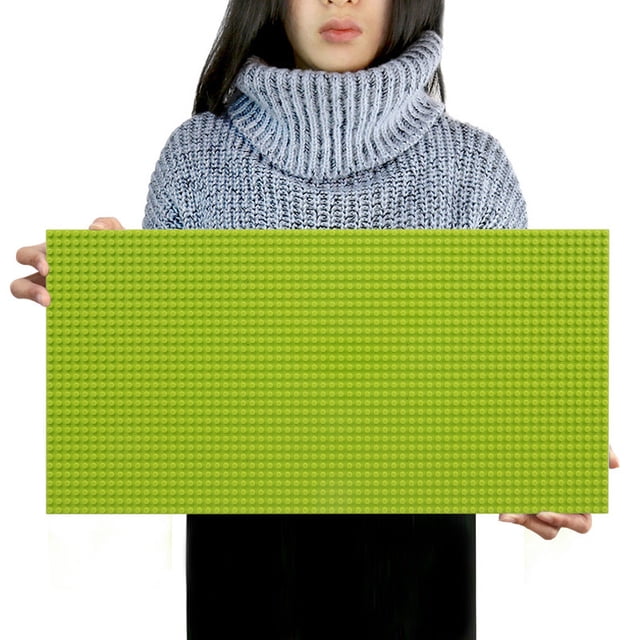 32*64 Holes Classic Building Blocks Base Board, DIY Assembled Building Blocks Wall Compatible With Brand Gift Toys for Children,Light green