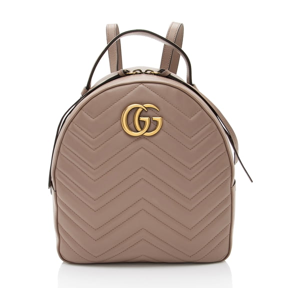 Pre-Owned Gucci Matelasse Leather GG Marmont Backpack