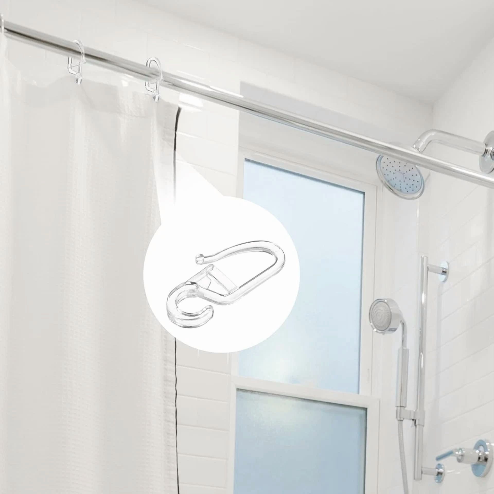 FLINT- 10Pcs Clear Plastic Shower Curtain Hooks Adjustable Pinch Pleat Drapery Rings