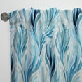 thumbnail image 3 of Designart "Breezy Coastal Ikat in Blue and White II" Ikat Blue, White Curtain 1 Panel, 3 of 6