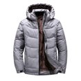 thumbnail image 2 of PNTUTB Men's Winter Waterproof Warm Puffer Jacket Solid Color Hooded Zipper Thicken Coat with Pocket, 2 of 6