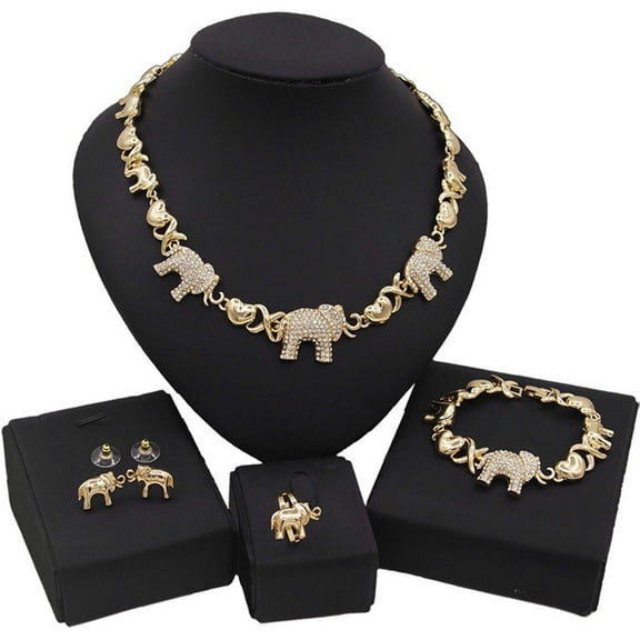 JoeytheJewelryNY HUGS &KISSES xo icedcut elephants set gold Plated #66