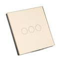 thumbnail image 2 of Interruptor De Luz Inteligente, AC80-260V/10A Interruptor Inteligente Triple Gold WiFi Interruptor Inteligente 86 Relés Control Táctil Alexa/Google Relé De Control De Voz, 2 of 8