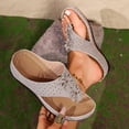 thumbnail image 2 of GUOBIOZIY Wedge Sandals for Women Dressy: Summer Flip Flops Womens Sandal Comfortable Casual Thong Slides Wide(Grey,7), 2 of 5