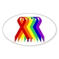 thumbnail image 1 of CafePress - Ribbons For All Oval Sticker - Sticker (Oval), 1 of 1