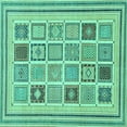 thumbnail image 1 of Ahgly Company Indoor Square Abstract Turquoise Blue Modern Area Rugs, 7' Square, 1 of 4