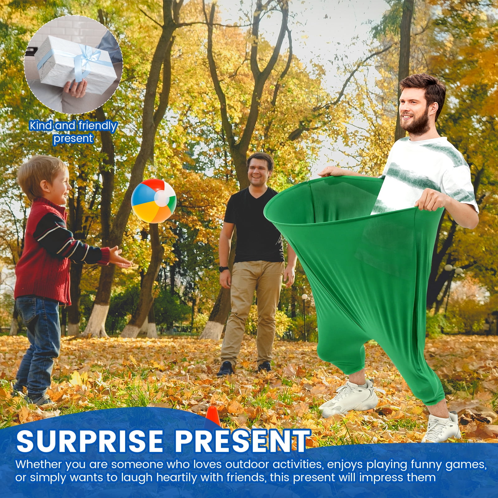4Pcs Granny Pants Yard Game Set Creative Oversized Pants Tossing Game with 18 Ball and 2 Air Pump for Outdoor Courtyard Party Adults