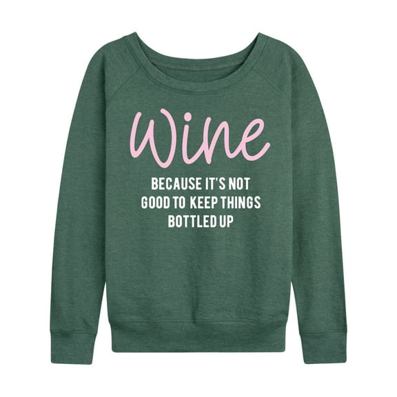 Instant Message - Wine Bottled Up - Women's French Terry Long Sleeve Shirt