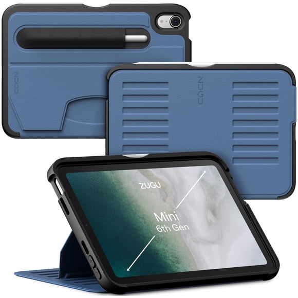 ZUGU Case for 2024 iPad mini 7 & 2021 iPad mini 6, Slim Protective Cover, Apple Pencil Pocket, 5 ft. Drop Protection, Secure 7 An