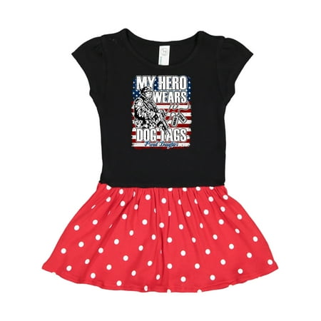 

Inktastic Military Proud Daughter Hero Wears Dog Tags Girls Gift Toddler Girl Dress