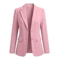 thumbnail image 4 of Hueook Blazers for Women Tailored Suit Jacket Business Casual Style Long Sleeves Lapel with Pockets Pink 2X, 4 of 7