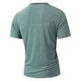 thumbnail image 2 of Men's V Neck T-Shirt Short Sleeve Slim Casual Top With Chest Pocket Summer Lightweight Tee Green XL, 2 of 5