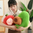 thumbnail image 4 of Adorable Capybara in Avocado Plushie Soft Fuzzy Plush Pig Hide In Apple Plush Capibara Toy Throw Pillow Birthday Gift XMas, 4 of 8