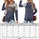 thumbnail image 2 of Top De Manga Larga Camisa de otoño para mujer Top Estampado de leopardo Raya horizontal Estilo sexy Traje de vacaciones Cgtredaw Azul Marino S para Mujer, 2 of 6