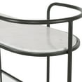 thumbnail image 6 of Uttermost Trolley Bar Tempered Glass and Marble Console in White/Satin Black, 6 of 7