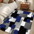 thumbnail image 4 of Kitchen Mats for Floor 3x5 Ft, Navy Blue Black Geometric Non Slip Area Rugs for Kitchen Bedroom Entryway, Modern Abstract Art Block Washable Carpet Runner Rug Floor Mats for Bedroom Home Decor, 4 of 8