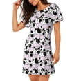 thumbnail image 2 of Easygdp Cute Animal with Cow Camisón de manga corta para mujer, informal, estampado, 2 of 6