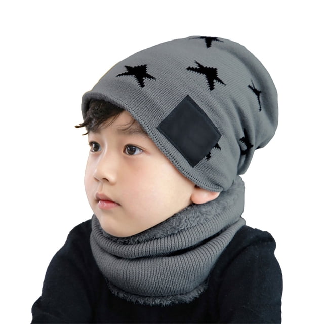 Sonducket Sombrero de invierno para niños Kit de calentador de cuello a prueba de viento de punto para niños Pesca de moda Sombreros gris oscuro Sonducket AP009504-05B
