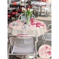 thumbnail image 4 of Outdoor Tablecloth with Umbrella Hole and Zipper, Valentine's Day Round Table Cloth 54 Inch Waterproof Tablecloth, Pink Bows Romantic Love Heart Vintage Plaid Picnic Table Cover for Patio Camping, 4 of 7
