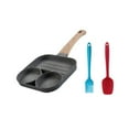 thumbnail image 2 of Sartén para huevos, utensilios de cocina antiadherentes, sartén redonda para parrilla, mango de madera para el hogar, olla para huevos, sartén para dos agujeros, 2 of 9