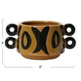 thumbnail image 2 of Bloomingville Bloomingville Hand Painted Stoneware Planter with Handles, Brown and Black, 2 of 8