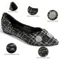 thumbnail image 2 of Women's Flats Shoes Rhinestone Pointed Toe Flats Comfort Low Wedge Dressy Flats Silver Bowknot Flats Light Weight Casual Ballet Shoes, 2 of 13