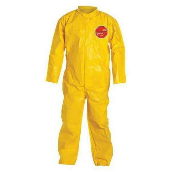 Dupont Coveralls,5XL,Ylw,Tychem 2000,PK12 QC120BYL5X001200