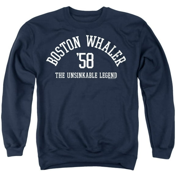 Boston Whaler Boston Collegiate Unisex Adult Crewneck Sweatshirt, Navy, 5X-Large