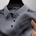 thumbnail image 2 of ShomPort Men's Work Shirts Short Sleeve Collared Textured Stretchy Quick Dry Casual Golf Shirt, 2 of 4