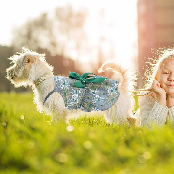 Summer Floral Dog Dress Girl Fancy Puppy Clothes Cute Flower Princess Skirt with Bowknot Dresses for Small Dogs Cats Yorkies Chihuahua Pomeranian
