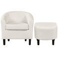 thumbnail image 5 of Yaheetech Modern Boucle Club Chair and Ottoman Set for Living Room, Ivory, 5 of 6